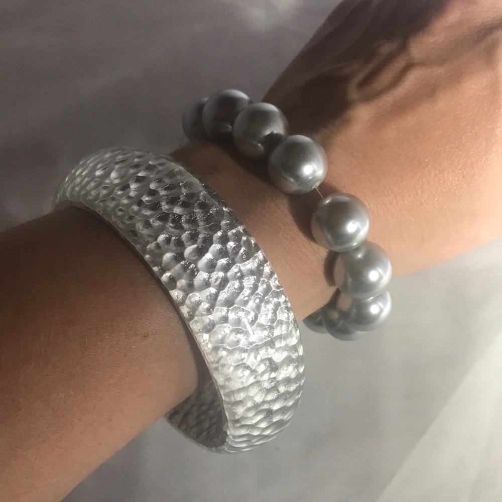 Silver Sparkle Chunky Bracelet Duo